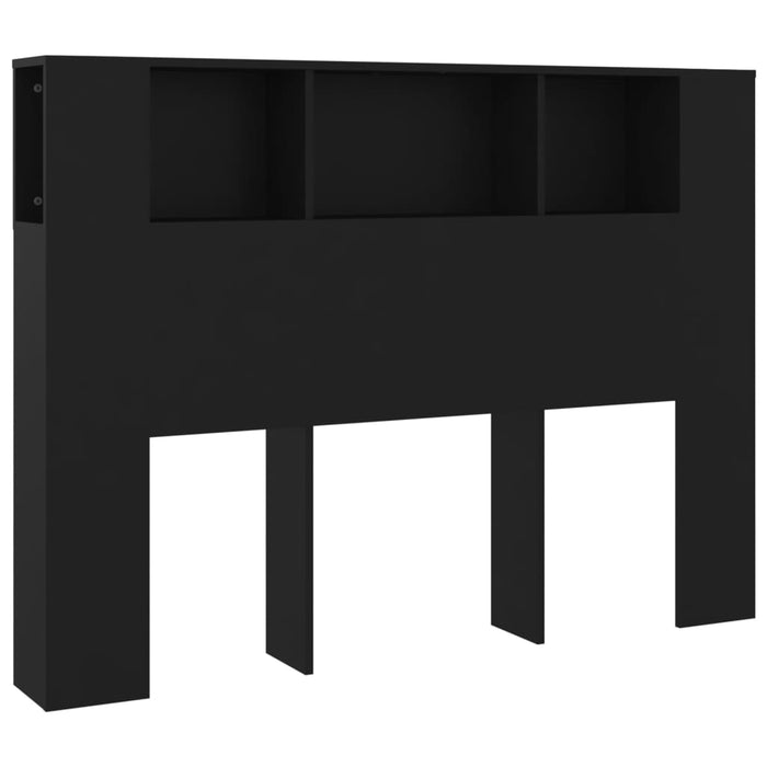 Double Size Headboard Cabinet Black 140 Cm Nookxl
