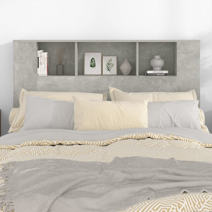 Double Size Headboard Cabinet Concrete Grey 140X18.5X104.5 Cm Nookxk