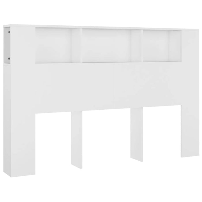Queen Size Headboard Cabinet White 160 Cm Nookta