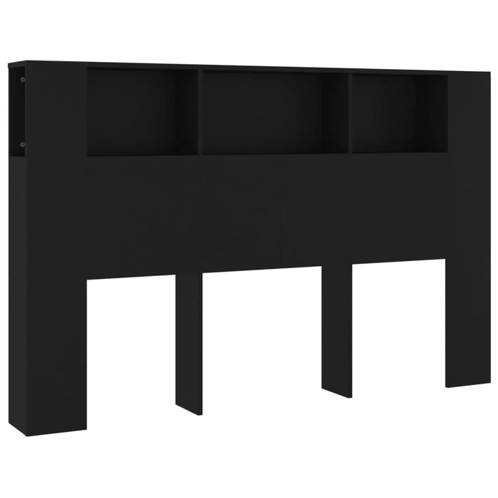 Queen Size Headboard Cabinet Black 160 Cm Nooktp