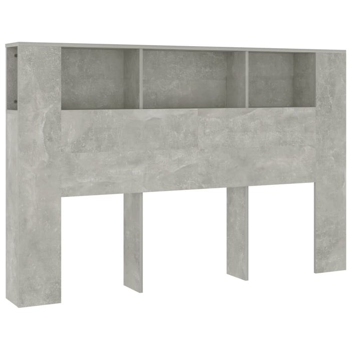 Queen Size Headboard Cabinet Concrete Grey 160 Cm Nooktn