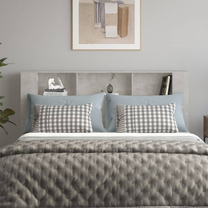 King Size Headboard Cabinet Concrete Grey 180 Cm Nookai