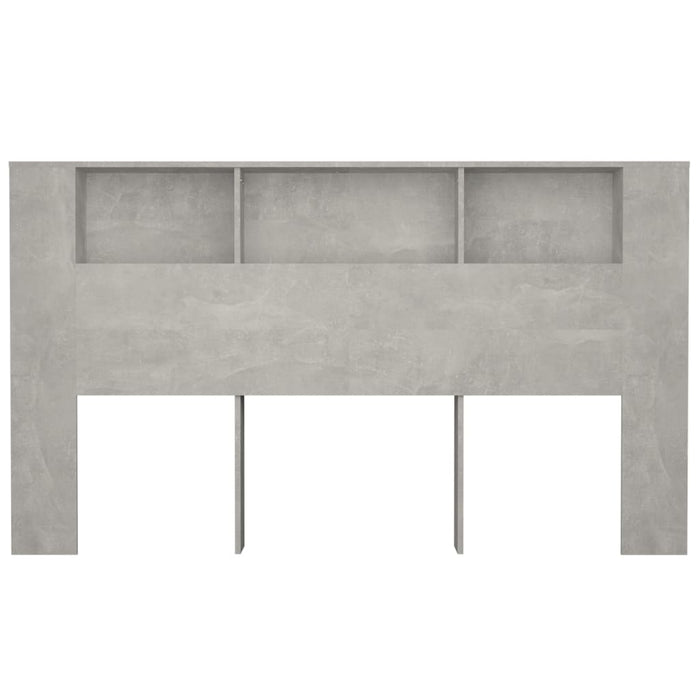 King Size Headboard Cabinet Concrete Grey 180 Cm Nookai