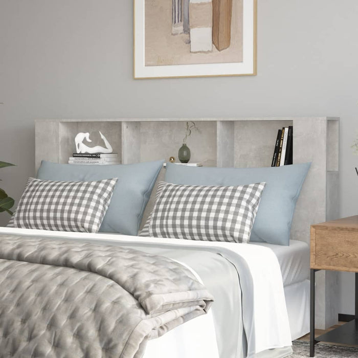 King Size Headboard Cabinet Concrete Grey 180 Cm Nookai