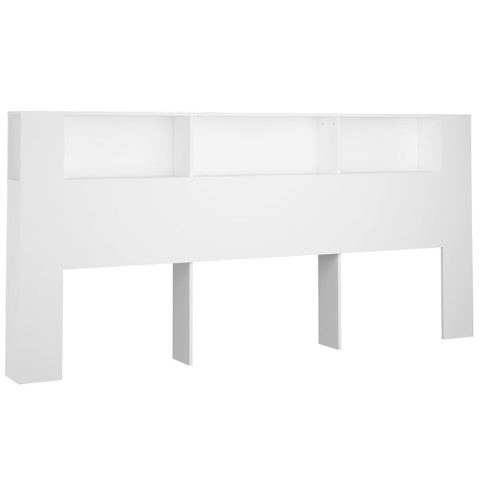 Super King Size Headboard Cabinet White 220 Cm Nooklo