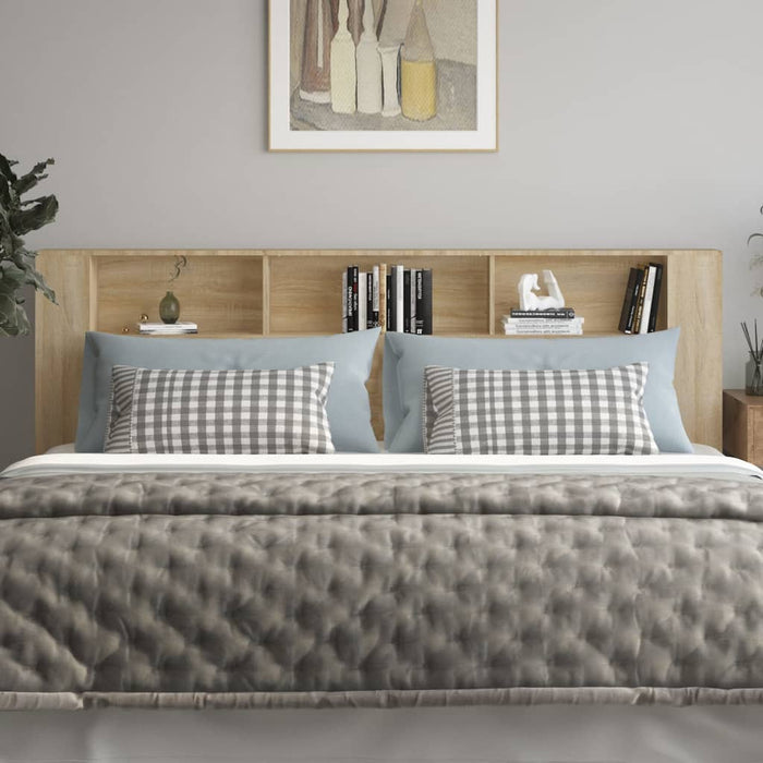 Super King Size Headboard Cabinet Sonoma Oak 220 Cm Nookla