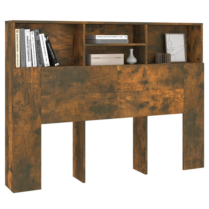 Double Size Headboard Cabinet Smoked Oak 140 Cm Noixak