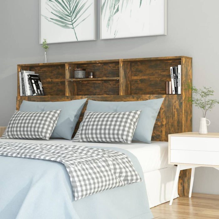 Queen Size Headboard Cabinet Smoked Oak 160 Cm Noixpx
