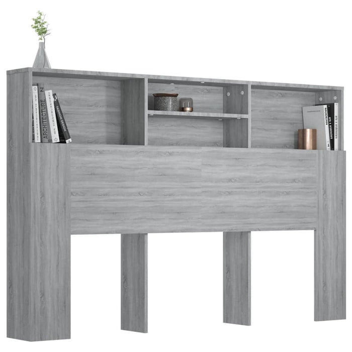 Queen Size Headboard Cabinet Grey Sonoma 160 Cm Noixpt