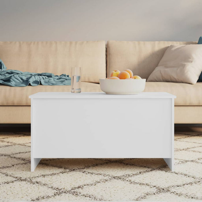 Coffee Table White 102X55.5X52.5 Cm Engineered Wood Nbkllp