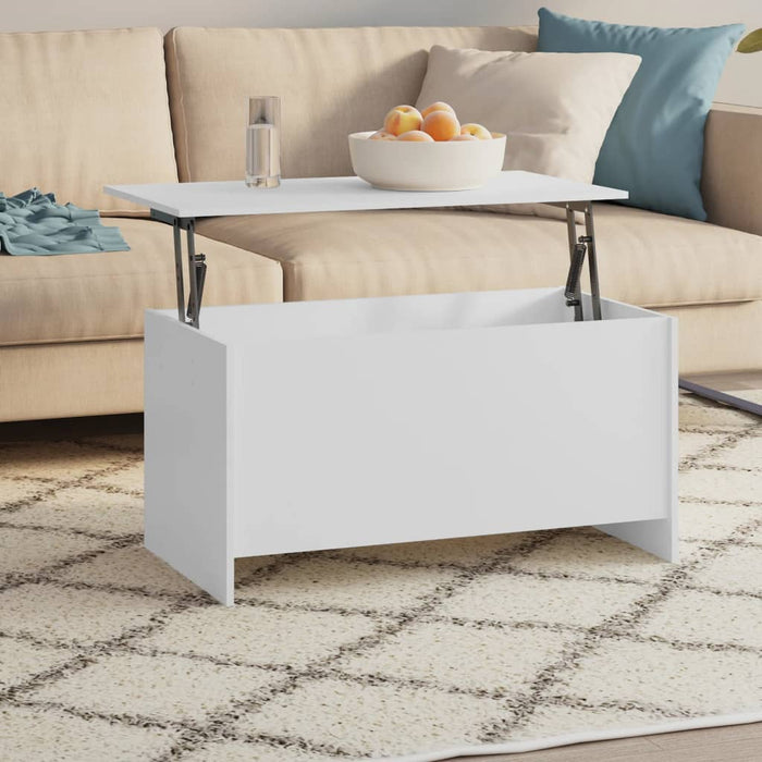 Coffee Table White 102X55.5X52.5 Cm Engineered Wood Nbkllp