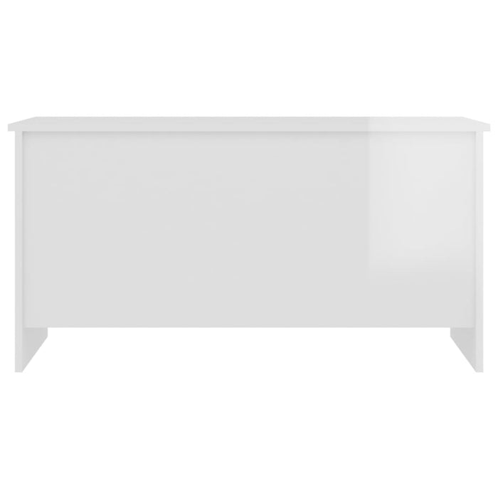 Coffee Table Glossy Look White 102X55.5X52.5 Cm Engineered Wood Nbklio