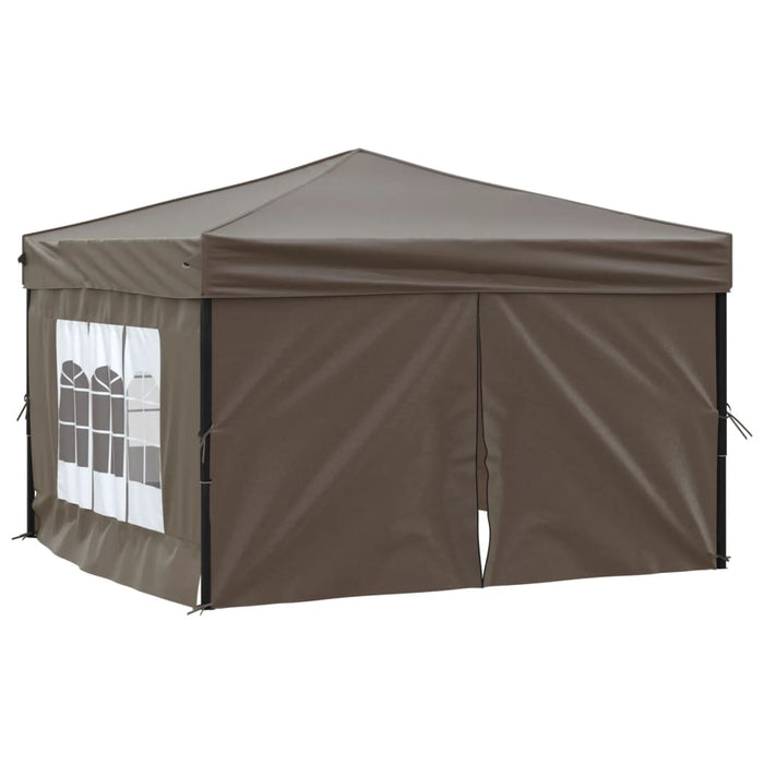 Folding Party Tent With Sidewalls Taupe 3X3 M Ktpxl