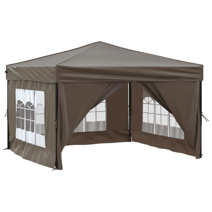 Folding Party Tent With Sidewalls Taupe 3X3 M Ktpxl