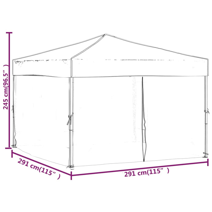 Folding Party Tent With Sidewalls Taupe 3X3 M Ktpxl