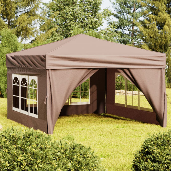 Folding Party Tent With Sidewalls Taupe 3X3 M Ktpxl