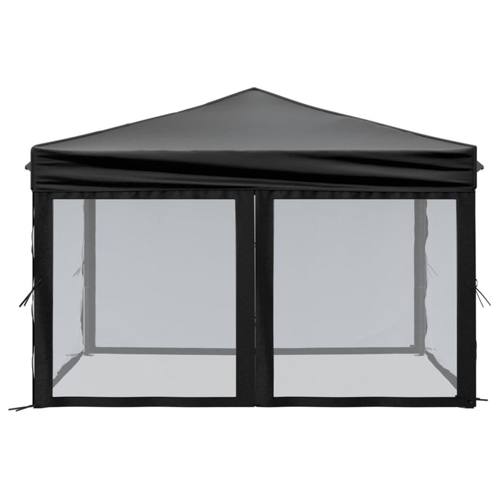 Folding Party Tent With Sidewalls Black 3X3 M Ktptx