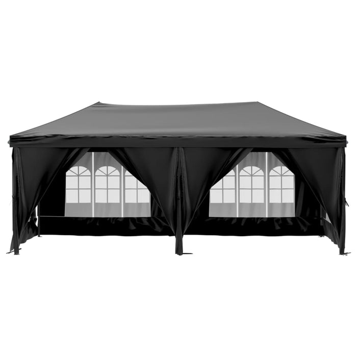 Folding Party Tent With Sidewalls Black 3X6 M Ktpal