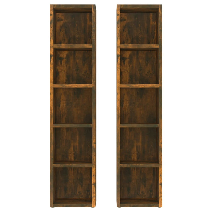 Cd Cabinets 2 Pcs Smoked Oak 21X16X93.5 Cm Engineered Wood Nopton