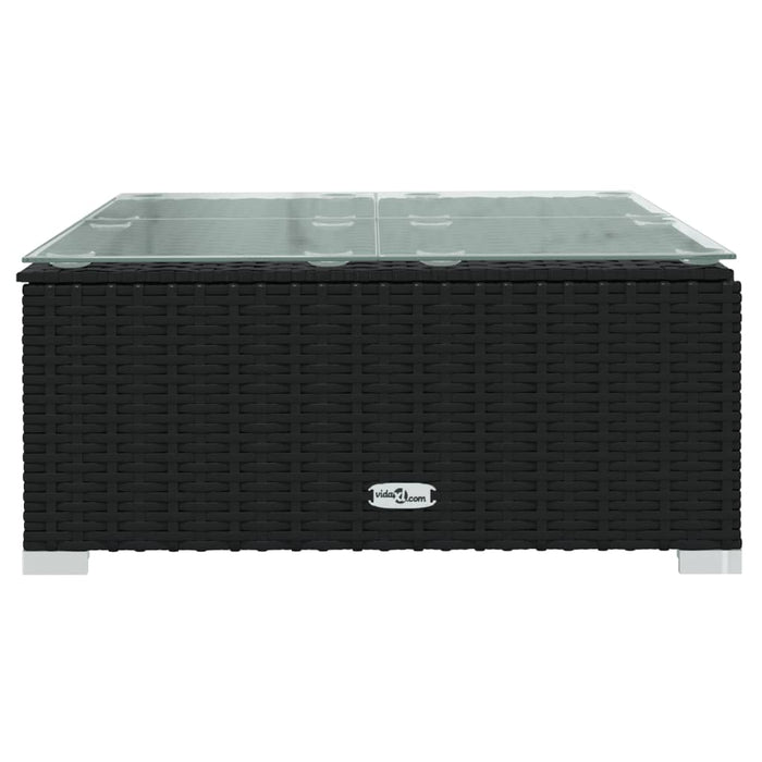 7 Piece Garden Lounge Set With Cushions Poly Rattan Black Toboapp