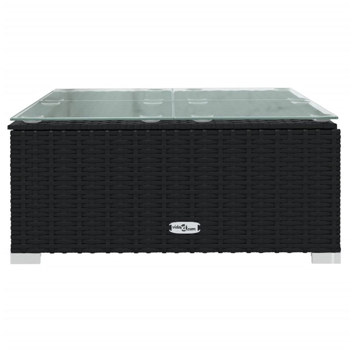 7 Piece Garden Lounge Set With Cushions Poly Rattan Black Toboiok