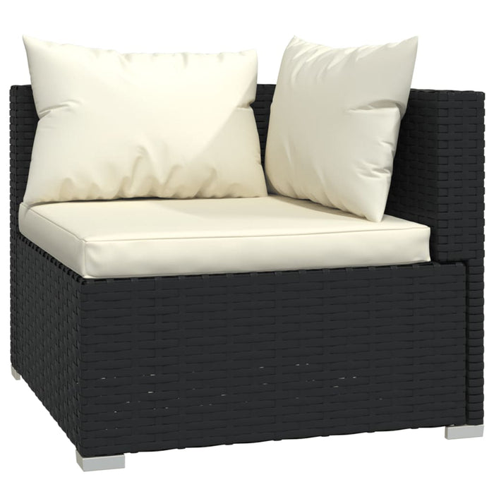 7 Piece Garden Lounge Set With Cushions Poly Rattan Black Toboixi