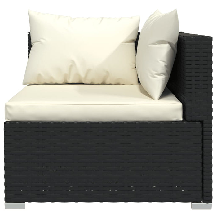 7 Piece Garden Lounge Set With Cushions Poly Rattan Black Toboitp