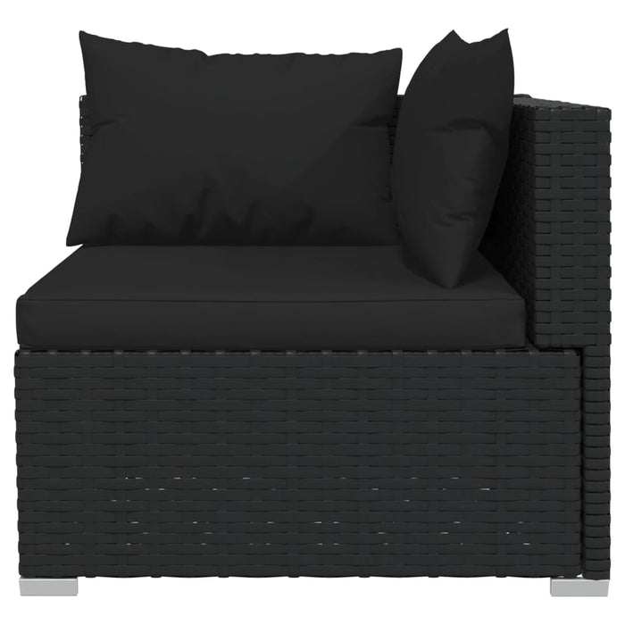 7 Piece Garden Lounge Set With Cushions Poly Rattan Black Toboitl