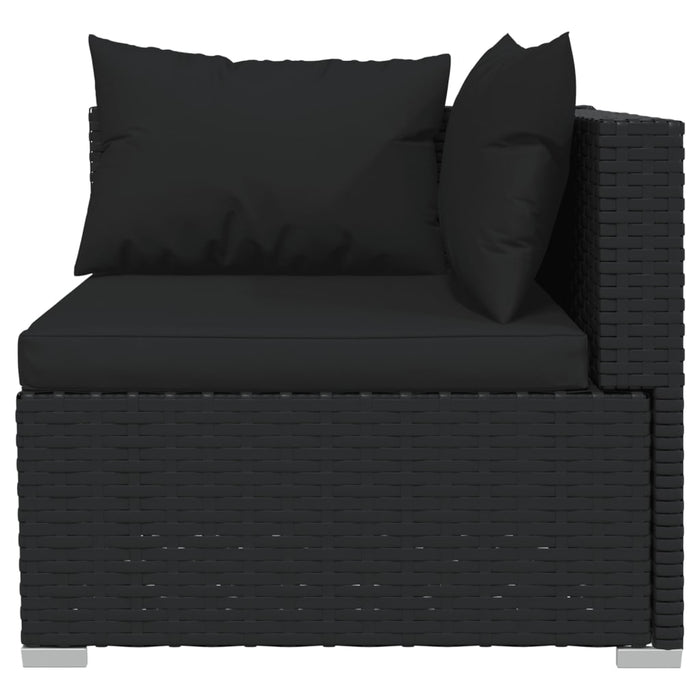 7 Piece Garden Lounge Set With Cushions Poly Rattan Black Toboiaa