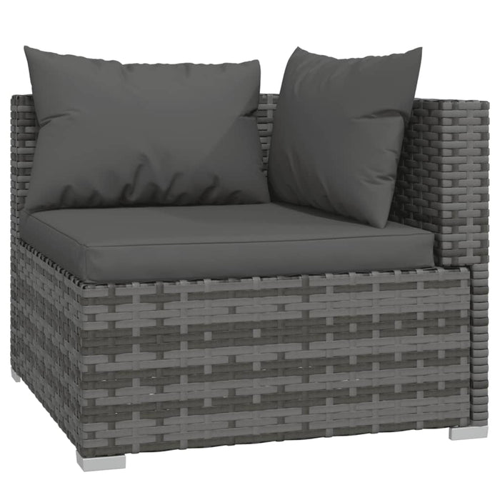 7 Piece Garden Lounge Set With Cushions Poly Rattan Grey Toboiak