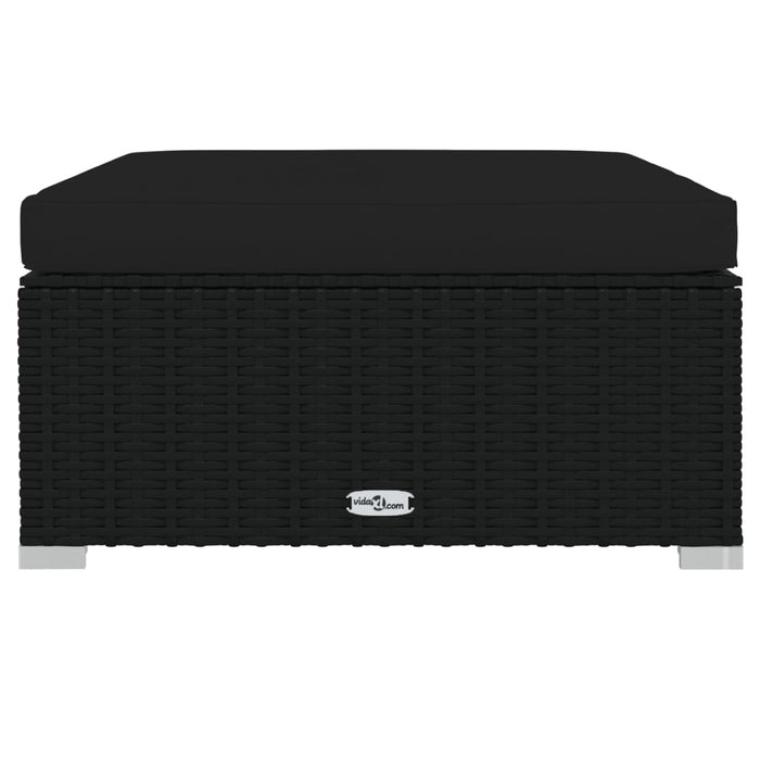 7 Piece Garden Lounge Set With Cushions Poly Rattan Black Tobonol