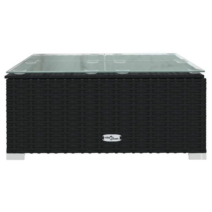 7 Piece Garden Lounge Set With Cushions Poly Rattan Black Tobonol