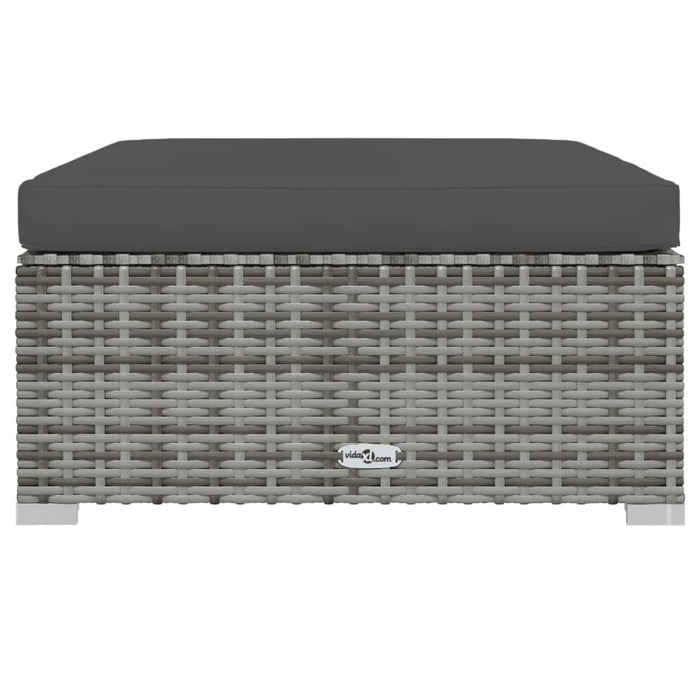 7 Piece Garden Lounge Set With Cushions Poly Rattan Grey Tobonxo