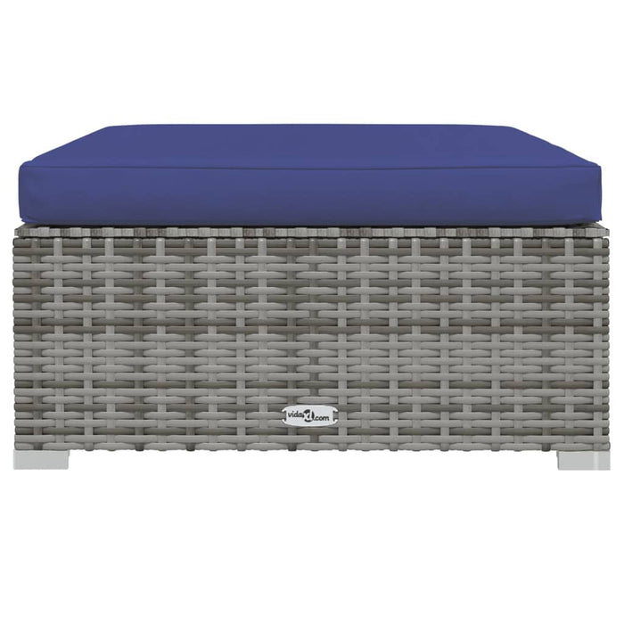 7 Piece Garden Lounge Set With Cushions Poly Rattan Grey Tobonxx