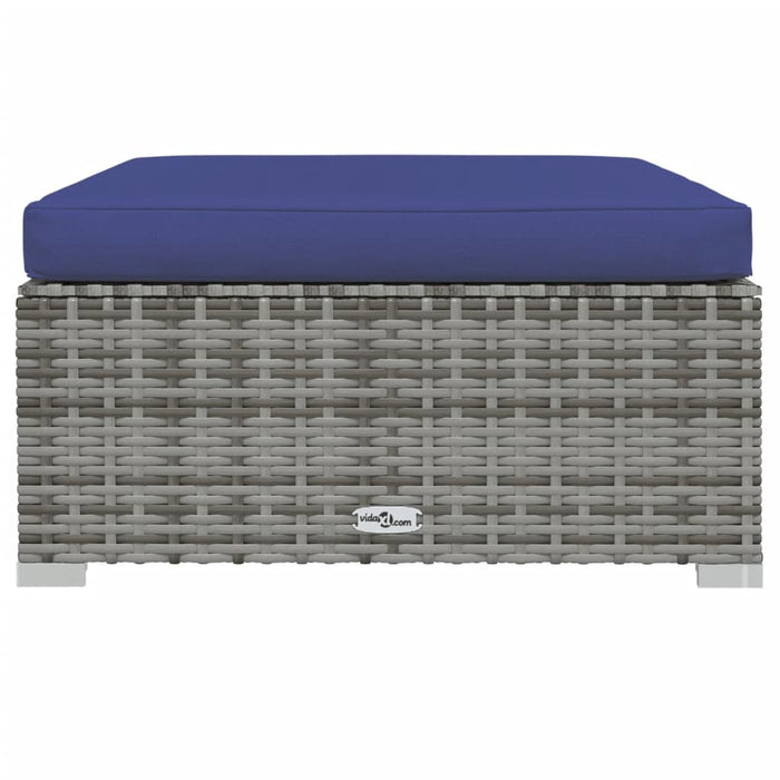 7 Piece Garden Lounge Set With Cushions Poly Rattan Grey Tobontb