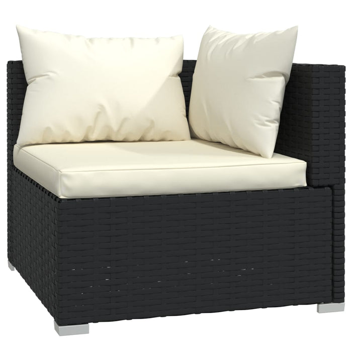 7 Piece Garden Lounge Set With Cushions Poly Rattan Black Tobonto