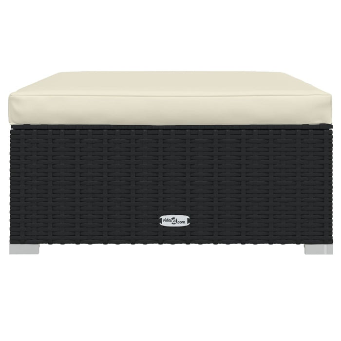 7 Piece Garden Lounge Set With Cushions Poly Rattan Black Tobonto