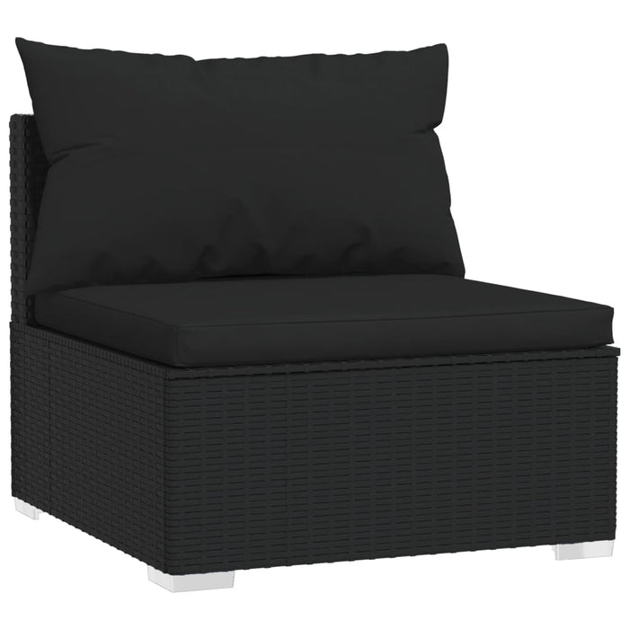 7 Piece Garden Lounge Set With Cushions Poly Rattan Black Tobontx