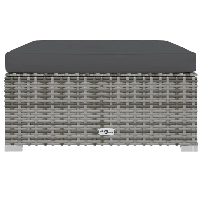 7 Piece Garden Lounge Set With Cushions Poly Rattan Grey Tobonti