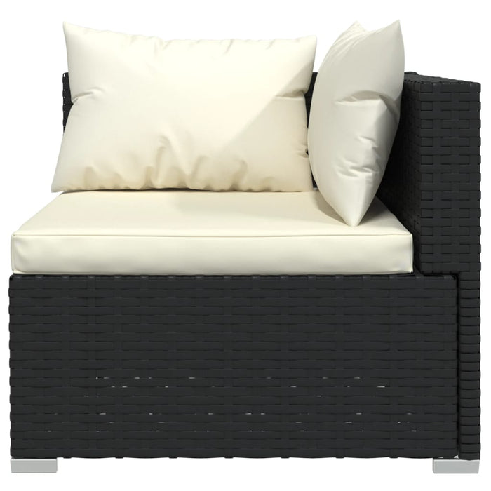 7 Piece Garden Lounge Set With Cushions Poly Rattan Black Tobonni