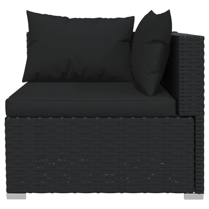 7 Piece Garden Lounge Set With Cushions Poly Rattan Black Tobonnn