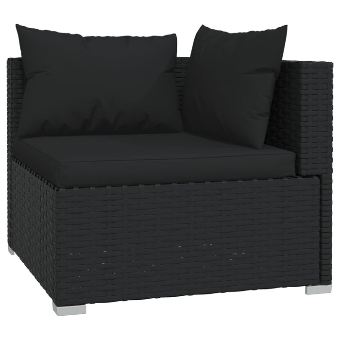 7 Piece Garden Lounge Set With Cushions Poly Rattan Black Tobxxol