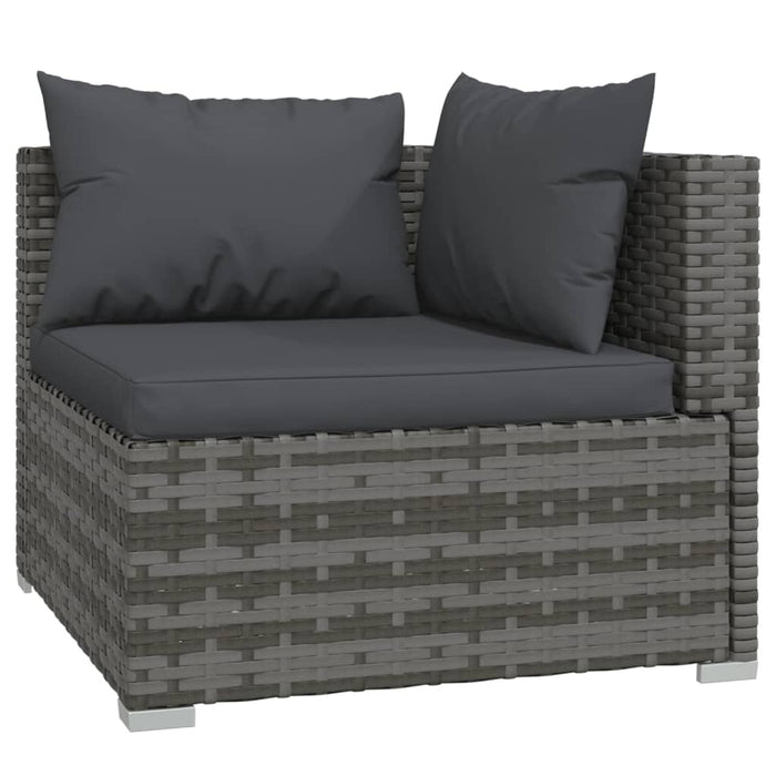 7 Piece Garden Lounge Set With Cushions Poly Rattan Grey Tobxxxo