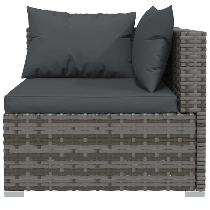 7 Piece Garden Lounge Set With Cushions Poly Rattan Grey Tobxxxo