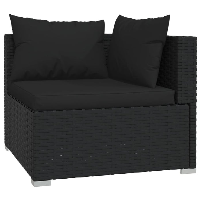 7 Piece Garden Lounge Set With Cushions Poly Rattan Black Tobxxtx