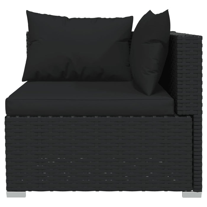 7 Piece Garden Lounge Set With Cushions Poly Rattan Black Tobxxtx