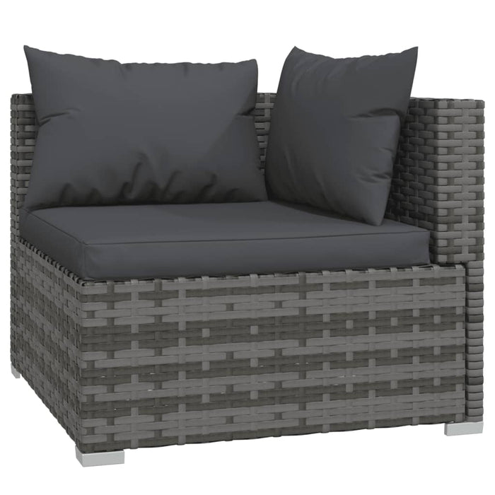 7 Piece Garden Lounge Set With Cushions Poly Rattan Grey Tobxxti