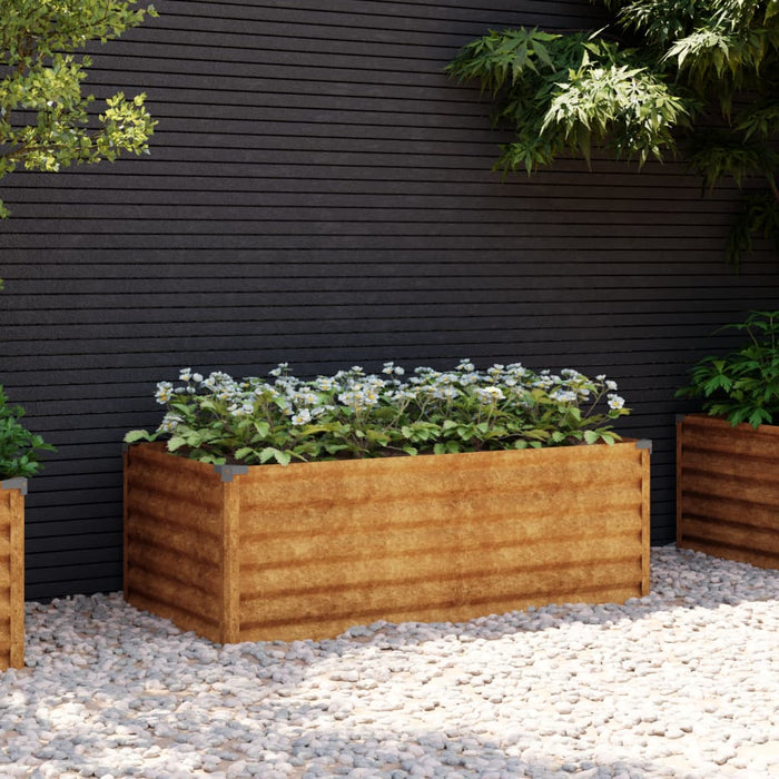 Garden Raised Bed 100X50X36 Cm Corten Steel Opokip