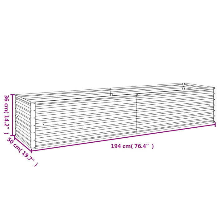 Garden Raised Bed 194X50X36 Cm Corten Steel Opokil