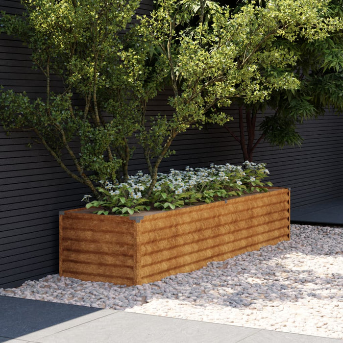 Garden Raised Bed 194X50X36 Cm Corten Steel Opokil